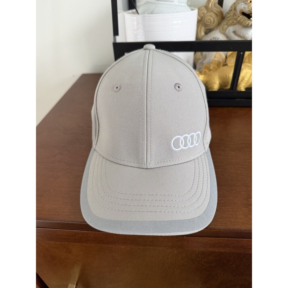 Audi Motor Sport Silicone White Rings Hat Cap Grey Dad Hat SnapBack New